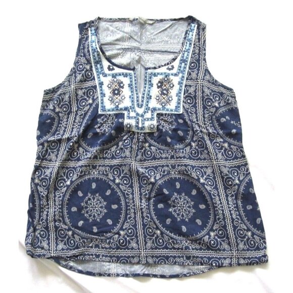 Women's Valerie Steven Embellished Geometric Rayon Tank Top Size M (WB93) - Picture 1 of 8